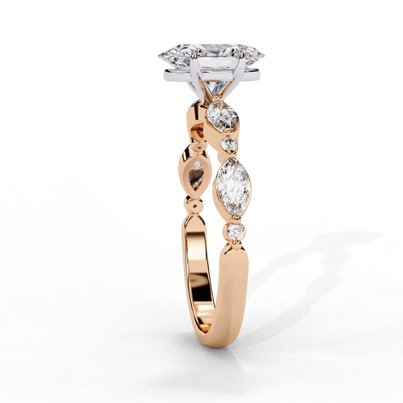 Reverra 14K Gold Oval Lab Grown Diamond Solitaire Engagement Ring for Women, CTTW-1.2 - Reverra Jewels Inc.