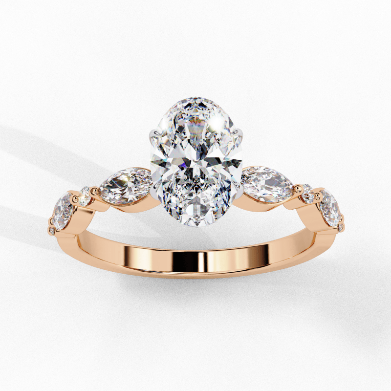 Reverra 14K Gold Oval Lab Grown Diamond Solitaire Engagement Ring for Women, CTTW-1.2 - Reverra Jewels Inc.
