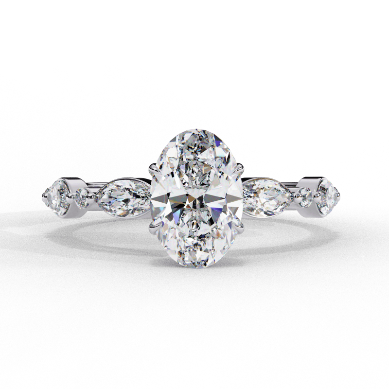 Reverra 14K Gold Oval Lab Grown Diamond Solitaire Engagement Ring for Women, CTTW-1.2 - Reverra Jewels Inc.