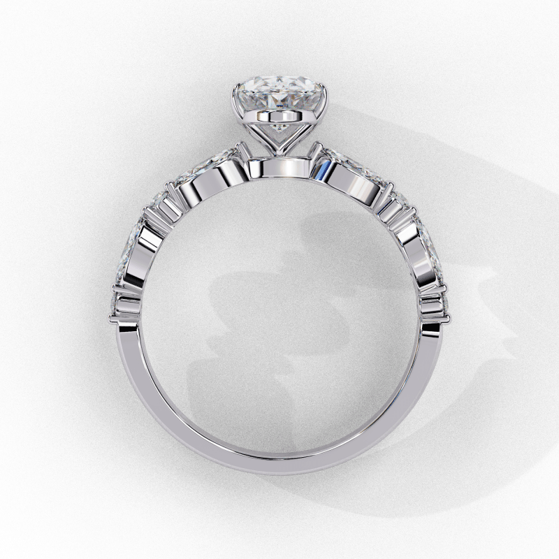 Reverra 14K Gold Oval Lab Grown Diamond Solitaire Engagement Ring for Women, CTTW-1.2 - Reverra Jewels Inc.