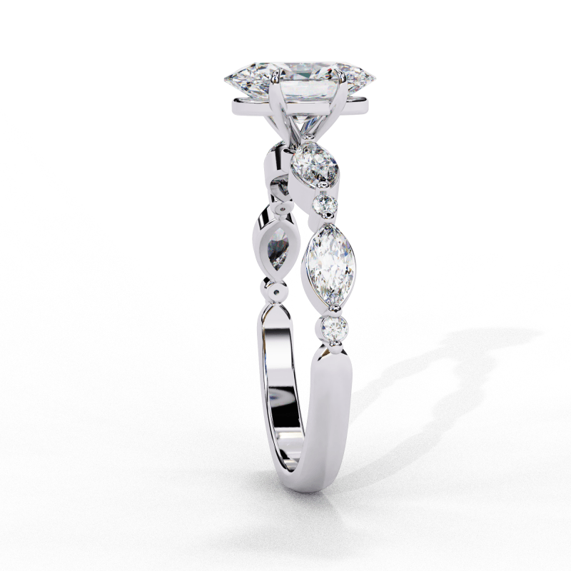Reverra 14K Gold Oval Lab Grown Diamond Solitaire Engagement Ring for Women, CTTW-1.2 - Reverra Jewels Inc.