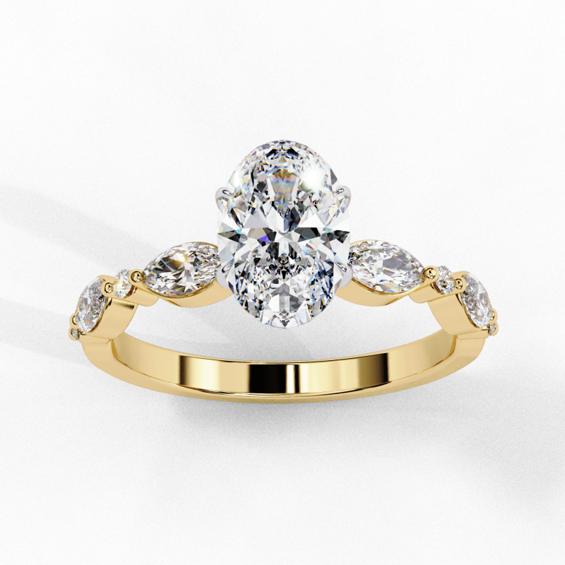Reverra 14K Gold Oval Lab Grown Diamond Solitaire Engagement Ring for Women, CTTW-1.2 - Reverra Jewels Inc.