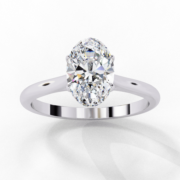 Reverra 14K Gold Oval Lab Grown Diamond Solitaire Sparkle Engagement Ring for Women, CTTW-1.2 - Reverra Jewels Inc.