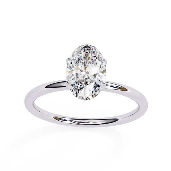 Reverra 14K Gold Oval Lab Grown Diamond Sparkle Solitaire Engagement Ring for Women, CTTW-1.2 - Reverra Jewels Inc.