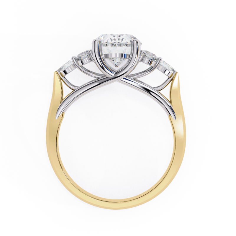 Reverra 14K Gold Oval, Marquise & Round Lab Grown Diamond Engagement Ring for Women, CTTW-2.51 - Reverra Jewels Inc.