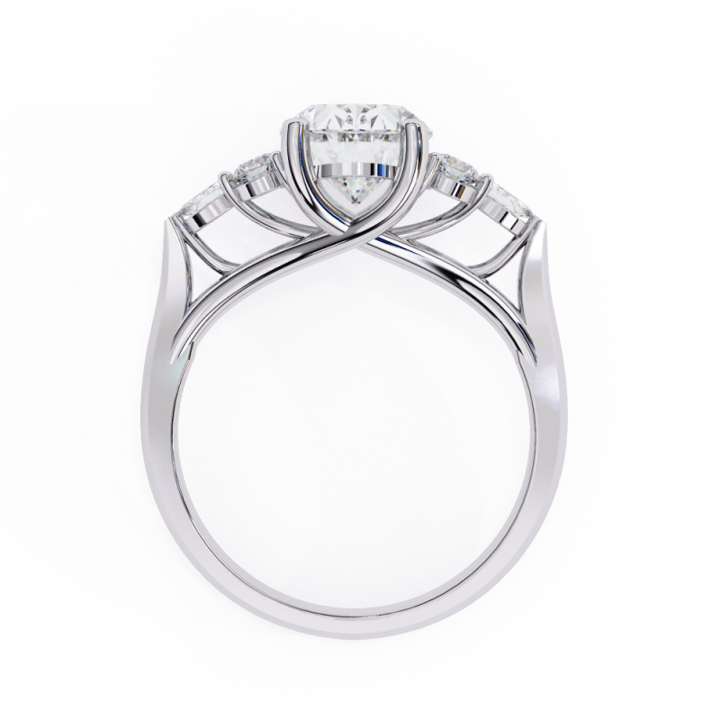 Reverra 14K Gold Oval, Marquise & Round Lab Grown Diamond Engagement Ring for Women, CTTW-2.51 - Reverra Jewels Inc.
