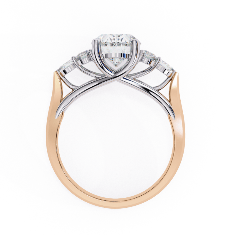 Reverra 14K Gold Oval, Marquise & Round Lab Grown Diamond Engagement Ring for Women, CTTW-2.51 - Reverra Jewels Inc.