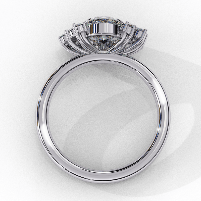 Reverra 14K Gold Oval & Round Lab Grown Diamond Cluster Engagement Ring for Women, CTTW-1.22 - Reverra Jewels Inc.
