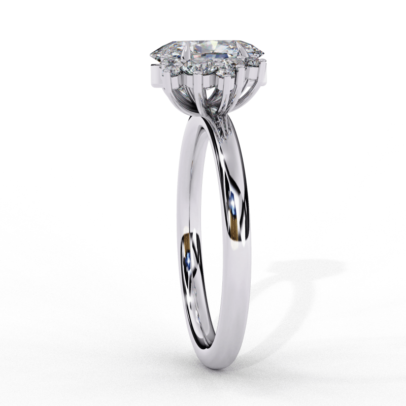 Reverra 14K Gold Oval & Round Lab Grown Diamond Cluster Engagement Ring for Women, CTTW-1.22 - Reverra Jewels Inc.