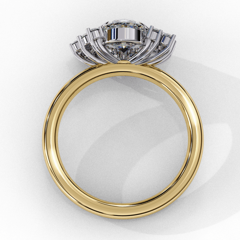 Reverra 14K Gold Oval & Round Lab Grown Diamond Cluster Engagement Ring for Women, CTTW-1.22 - Reverra Jewels Inc.