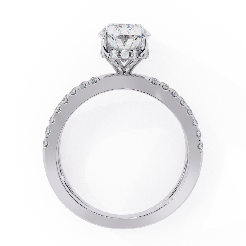 Reverra 14K Gold Oval & Round Lab Grown Diamond Double Band Split Shank Engagement Ring for Women, CTTW-1.58 - Reverra Jewels Inc.