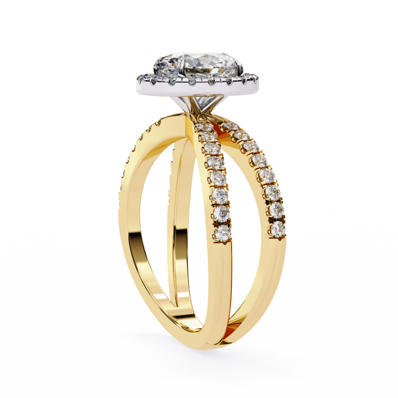 Reverra 14K Gold Oval & Round Lab Grown Diamond Engagement Ring for Women, CTTW-1.56 - Reverra Jewels Inc.