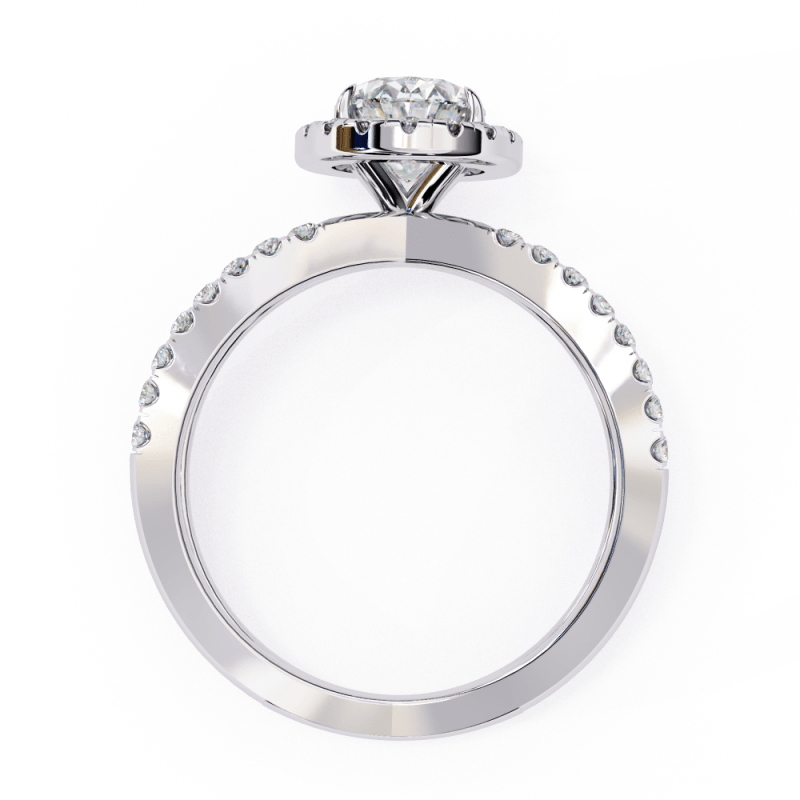 Reverra 14K Gold Oval & Round Lab Grown Diamond Engagement Ring for Women, CTTW-1.56 - Reverra Jewels Inc.