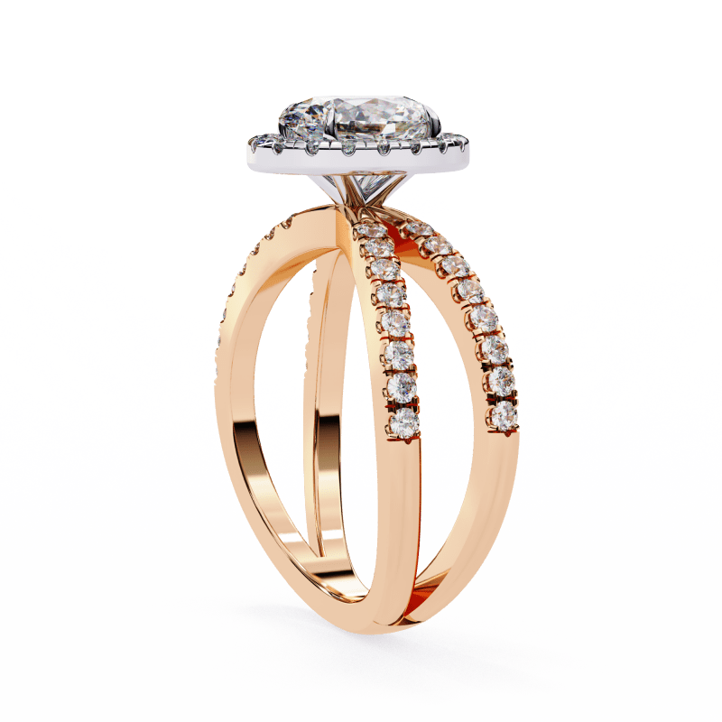 Reverra 14K Gold Oval & Round Lab Grown Diamond Engagement Ring for Women, CTTW-1.56 - Reverra Jewels Inc.