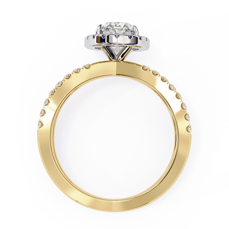 Reverra 14K Gold Oval & Round Lab Grown Diamond Engagement Ring for Women, CTTW-1.56 - Reverra Jewels Inc.