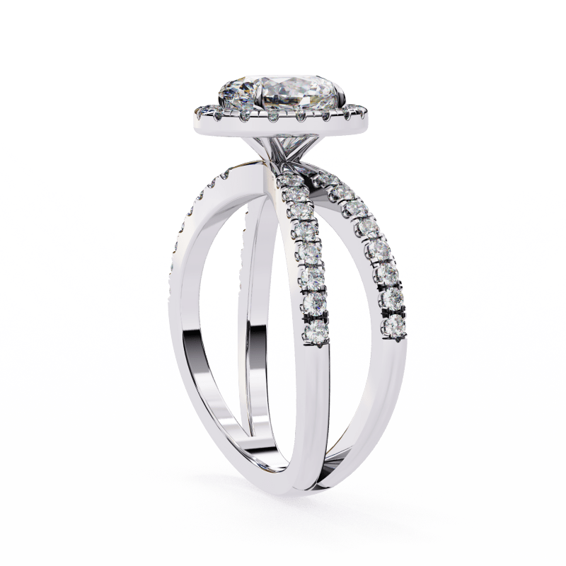 Reverra 14K Gold Oval & Round Lab Grown Diamond Engagement Ring for Women, CTTW-1.56 - Reverra Jewels Inc.