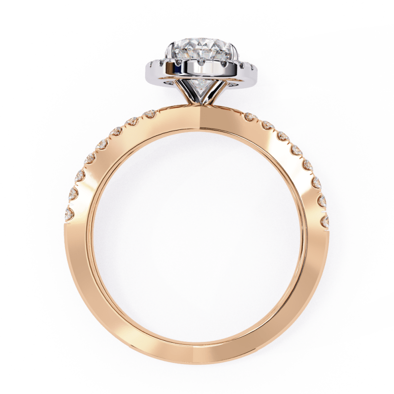 Reverra 14K Gold Oval & Round Lab Grown Diamond Engagement Ring for Women, CTTW-1.56 - Reverra Jewels Inc.