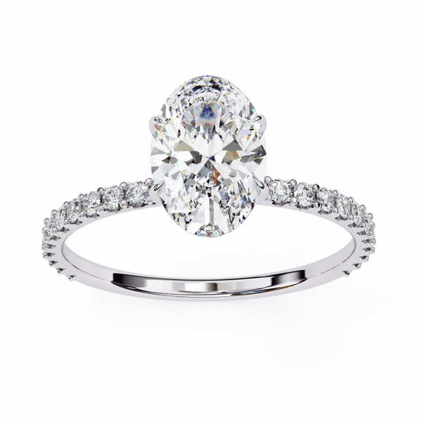 Reverra 14K Gold Oval & Round Lab Grown Diamond Half Eternity Ring for Women, CTTW-1.49 - Reverra Jewels Inc.