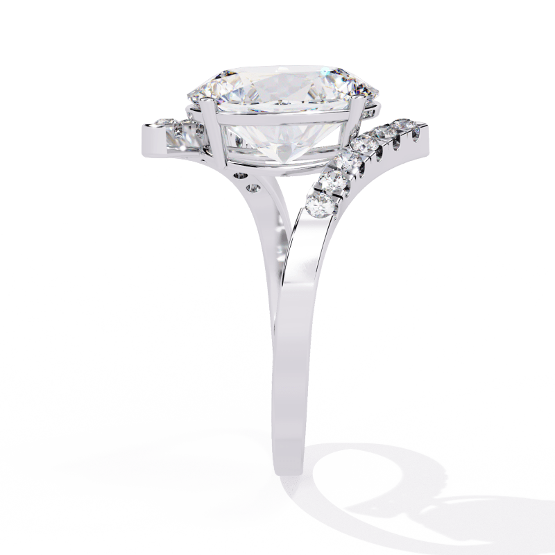 Reverra 14K Gold Oval & Round Lab Grown Diamond Open Twist Engagement Ring for Women, CTTW-2.41 - Reverra Jewels Inc.
