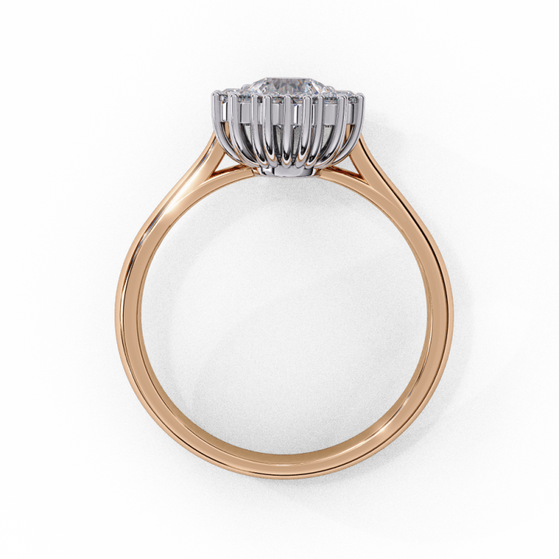 Reverra 14K Gold Oval & Round Lab Grown Diamond Oval Halo Engagement Ring for Women, CTTW-2.04 - Reverra Jewels Inc.
