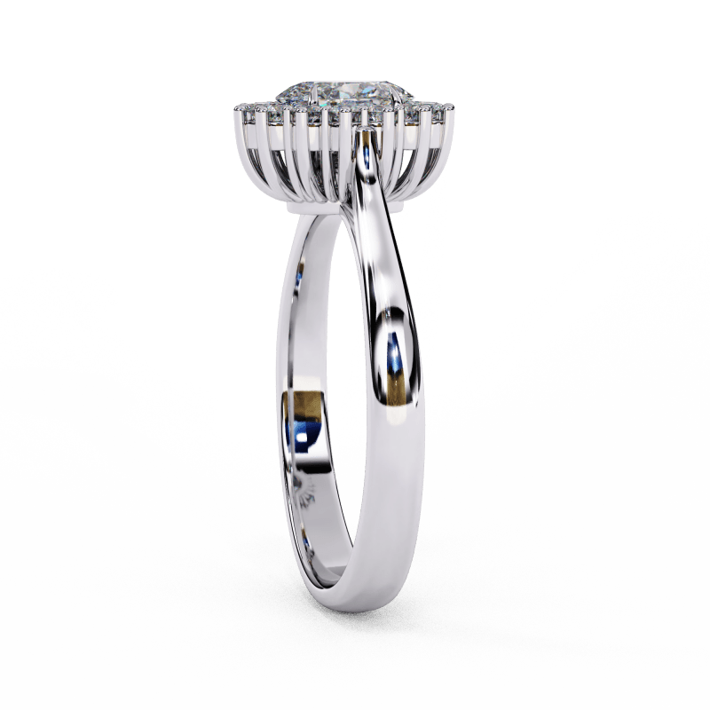 Reverra 14K Gold Oval & Round Lab Grown Diamond Oval Halo Engagement Ring for Women, CTTW-2.04 - Reverra Jewels Inc.