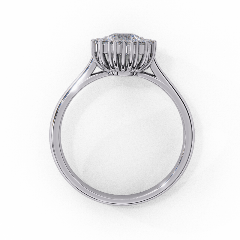 Reverra 14K Gold Oval & Round Lab Grown Diamond Oval Halo Engagement Ring for Women, CTTW-2.04 - Reverra Jewels Inc.