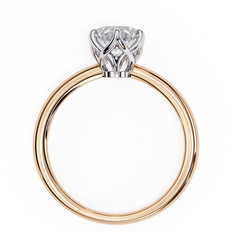 Reverra 14K Gold Oval Round Lab Grown Diamond Solitaire Classic Engagement Ring for Women, CTTW-2.8 - Reverra Jewels Inc.