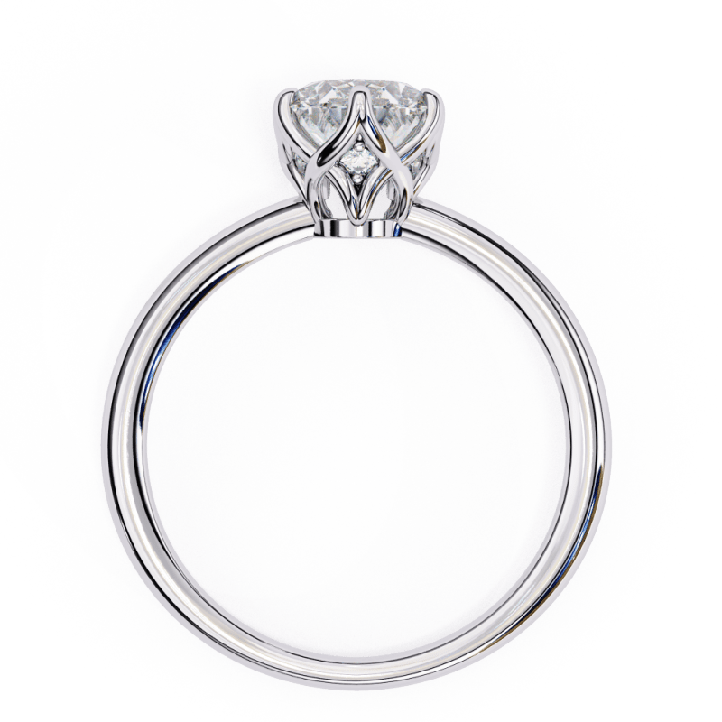 Reverra 14K Gold Oval Round Lab Grown Diamond Solitaire Classic Engagement Ring for Women, CTTW-2.8 - Reverra Jewels Inc.