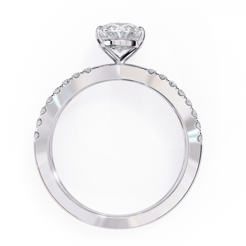 Reverra 14K Gold Oval & Round Lab Grown Diamond Split Shank Engagement Ring for Women, CTTW-1.52 - Reverra Jewels Inc.