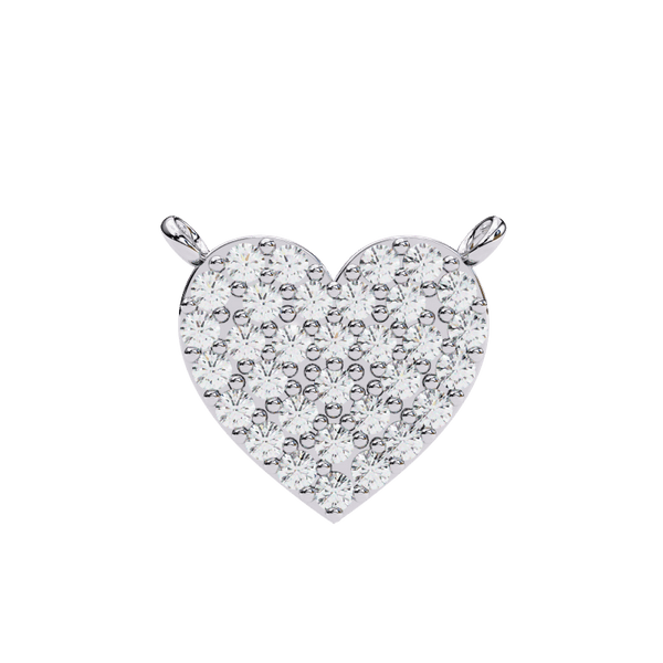 Reverra 14K Gold Pava Round Lab Grown Diamond Heart Pendant For Women, CTTW-0.21 - Reverra Jewels Inc.