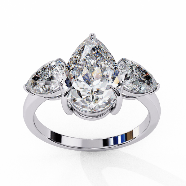 Reverra 14K Gold Pear Lab Grown Diamond Engagement Ring for Women, CTTW-2.97 - Reverra Jewels Inc.