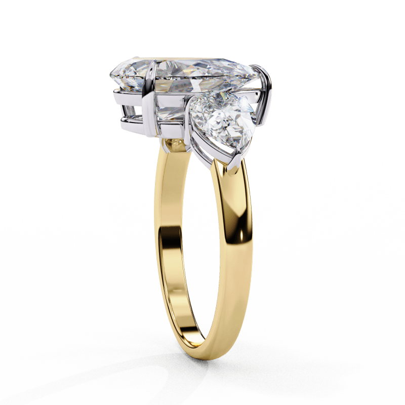 Reverra 14K Gold Pear Lab Grown Diamond Engagement Ring for Women, CTTW-2.97 - Reverra Jewels Inc.