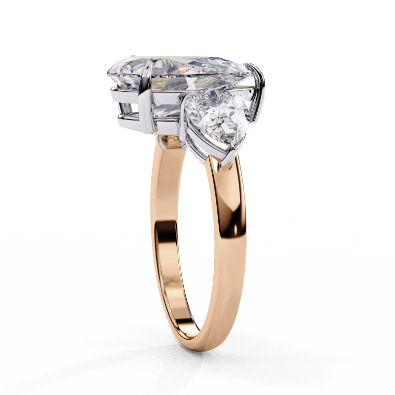 Reverra 14K Gold Pear Lab Grown Diamond Engagement Ring for Women, CTTW-2.97 - Reverra Jewels Inc.