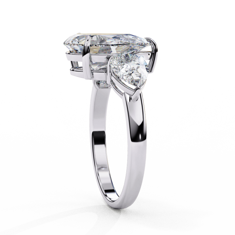 Reverra 14K Gold Pear Lab Grown Diamond Engagement Ring for Women, CTTW-2.97 - Reverra Jewels Inc.