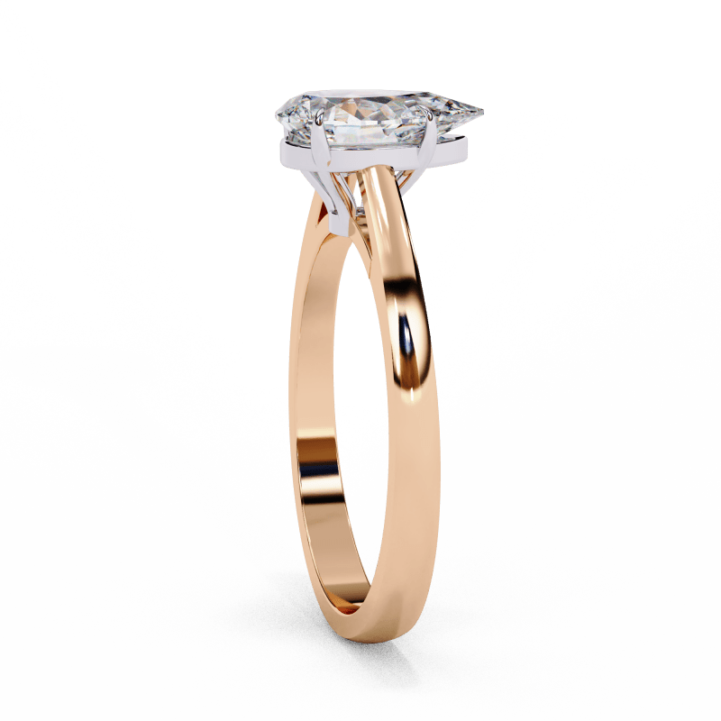 Reverra 14K Gold Pear Lab Grown Diamond Solitaire Elegant Classic Engagement Ring for Women, CTTW-1.3 - Reverra Jewels Inc.