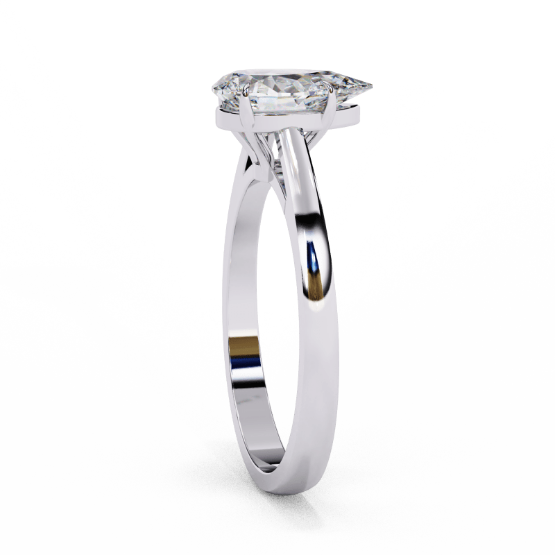 Reverra 14K Gold Pear Lab Grown Diamond Solitaire Elegant Classic Engagement Ring for Women, CTTW-1.3 - Reverra Jewels Inc.