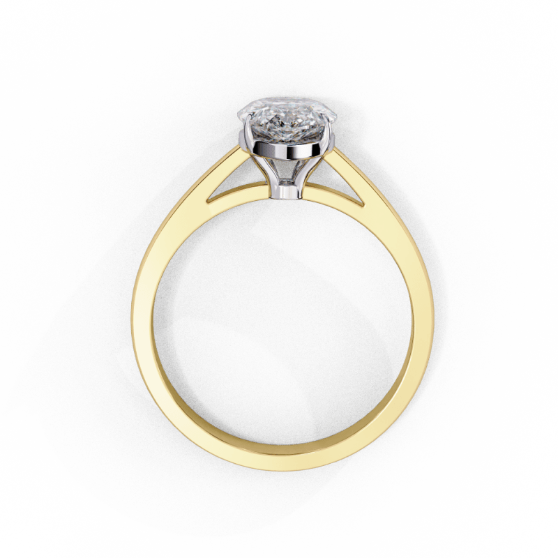 Reverra 14K Gold Pear Lab Grown Diamond Solitaire Elegant Classic Engagement Ring for Women, CTTW-1.3 - Reverra Jewels Inc.