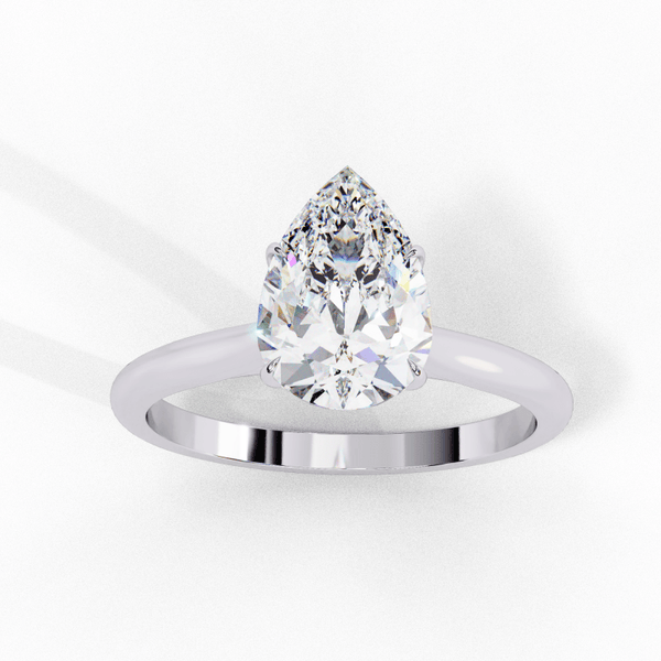 Reverra 14K Gold Pear Lab Grown Diamond Solitaire Engagement Ring for Women, CTTW-0.89 - Reverra Jewels Inc.