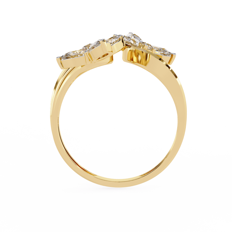 Reverra 14K Gold Pear & Round Lab Grown Diamond Butterfly Engagement Ring for Women, CTTW-0.99 - Reverra Jewels Inc.