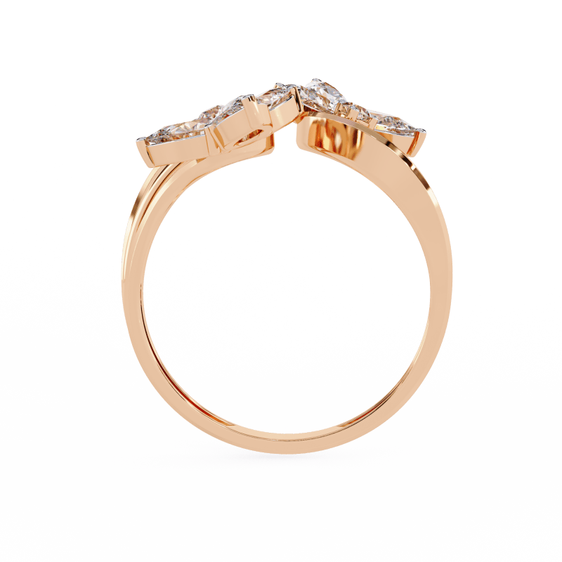 Reverra 14K Gold Pear & Round Lab Grown Diamond Butterfly Engagement Ring for Women, CTTW-0.99 - Reverra Jewels Inc.