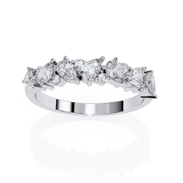 Reverra 14K Gold Pear & Round Lab Grown Diamond Cluster Engagement Ring for Women, CTTW-0.73 - Reverra Jewels Inc.