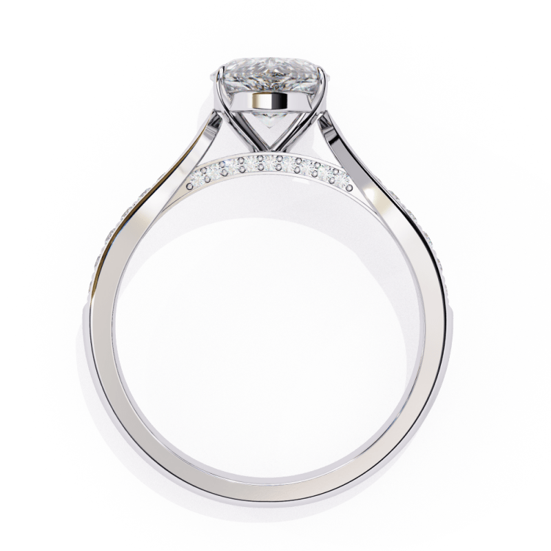 Reverra 14K Gold Pear & Round Lab Grown Diamond Engagement Ring for Women, CTTW-1.04 - Reverra Jewels Inc.