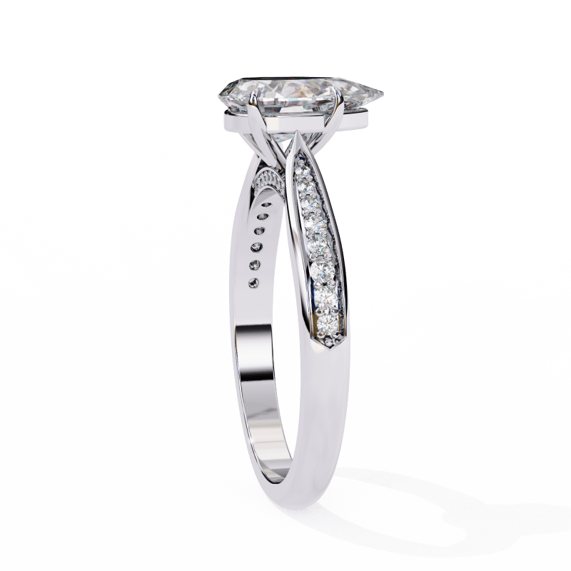 Reverra 14K Gold Pear & Round Lab Grown Diamond Engagement Ring for Women, CTTW-1.04 - Reverra Jewels Inc.