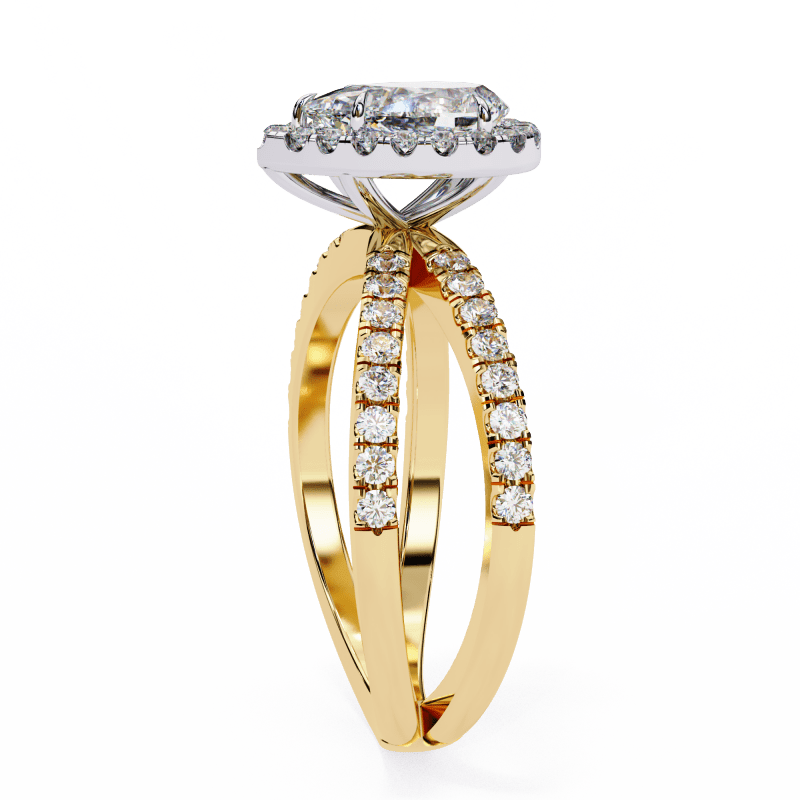Reverra 14K Gold Pear & Round Lab Grown Diamond Engagement Ring for Women, CTTW-1.67 - Reverra Jewels Inc.