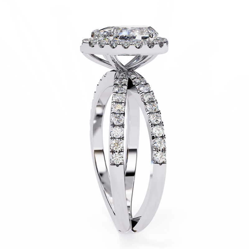 Reverra 14K Gold Pear & Round Lab Grown Diamond Engagement Ring for Women, CTTW-1.67 - Reverra Jewels Inc.