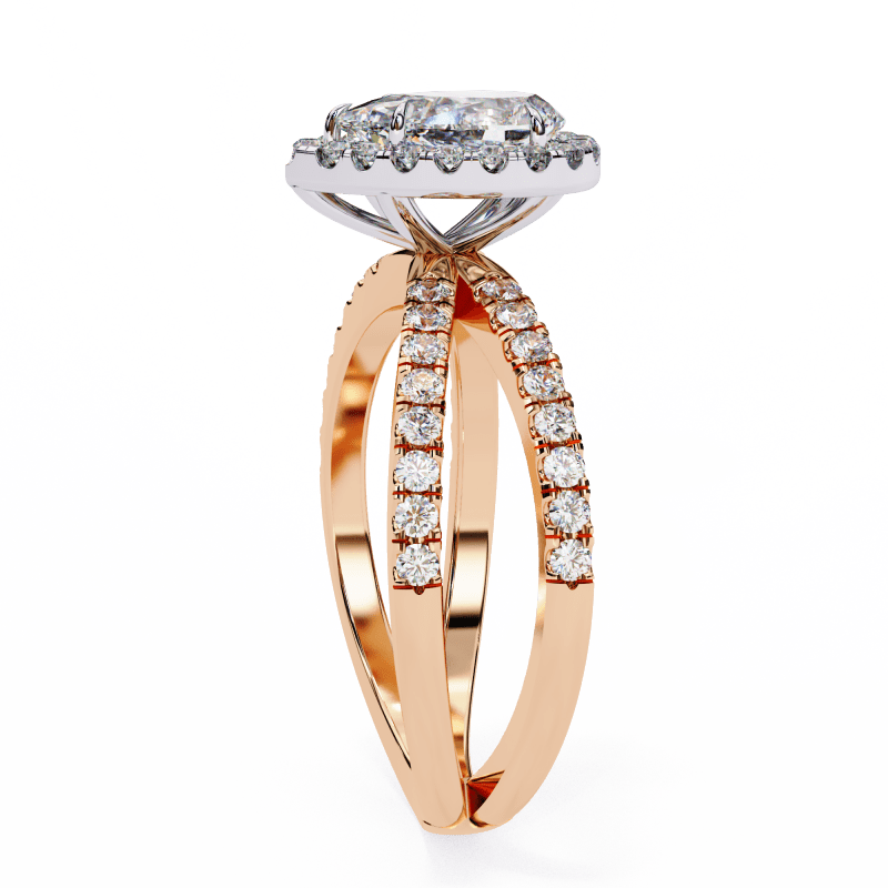 Reverra 14K Gold Pear & Round Lab Grown Diamond Engagement Ring for Women, CTTW-1.67 - Reverra Jewels Inc.