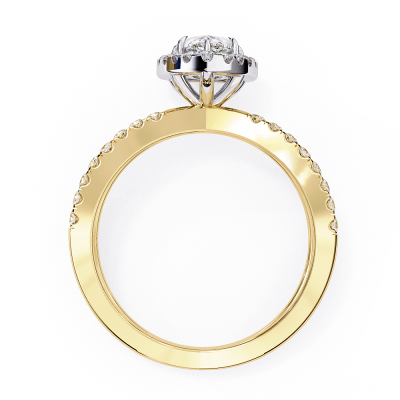 Reverra 14K Gold Pear & Round Lab Grown Diamond Engagement Ring for Women, CTTW-1.67 - Reverra Jewels Inc.