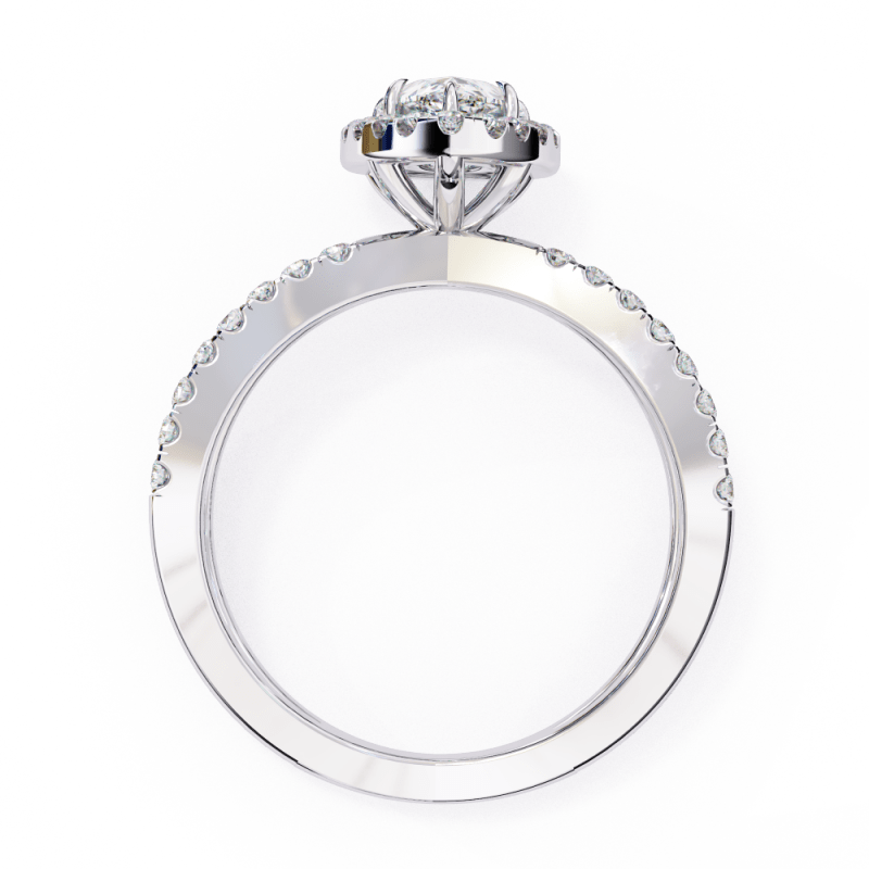 Reverra 14K Gold Pear & Round Lab Grown Diamond Engagement Ring for Women, CTTW-1.67 - Reverra Jewels Inc.