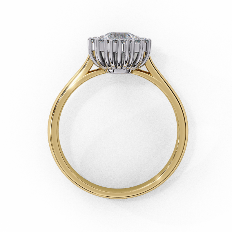 Reverra 14K Gold Pear & Round Lab Grown Diamond Engagement Ring for Women, CTTW-2.04 - Reverra Jewels Inc.