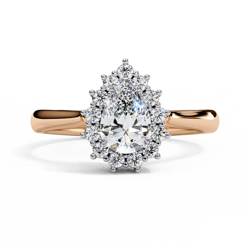 Reverra 14K Gold Pear & Round Lab Grown Diamond Engagement Ring for Women, CTTW-2.04 - Reverra Jewels Inc.
